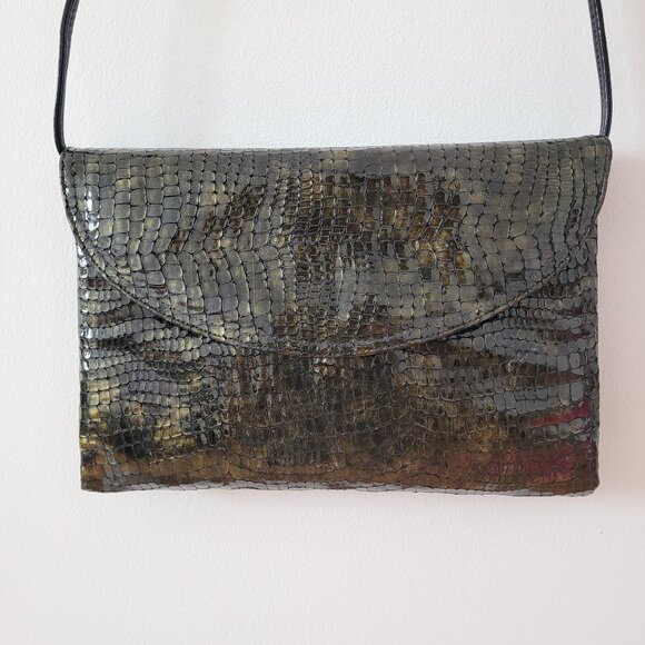 Vintage Naturalizer Made in Canada Faux Snakeskin Purse - Picture 1 of 7